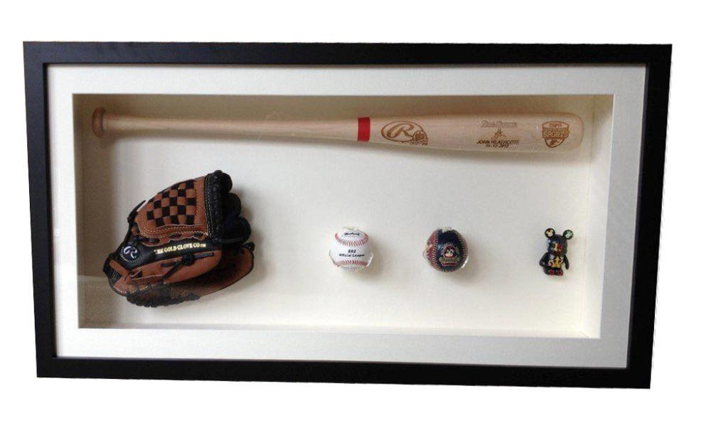 Baseball bat framed hand stitching specialized frame fixings - Baseball Bat Balls and Glove Framing Project