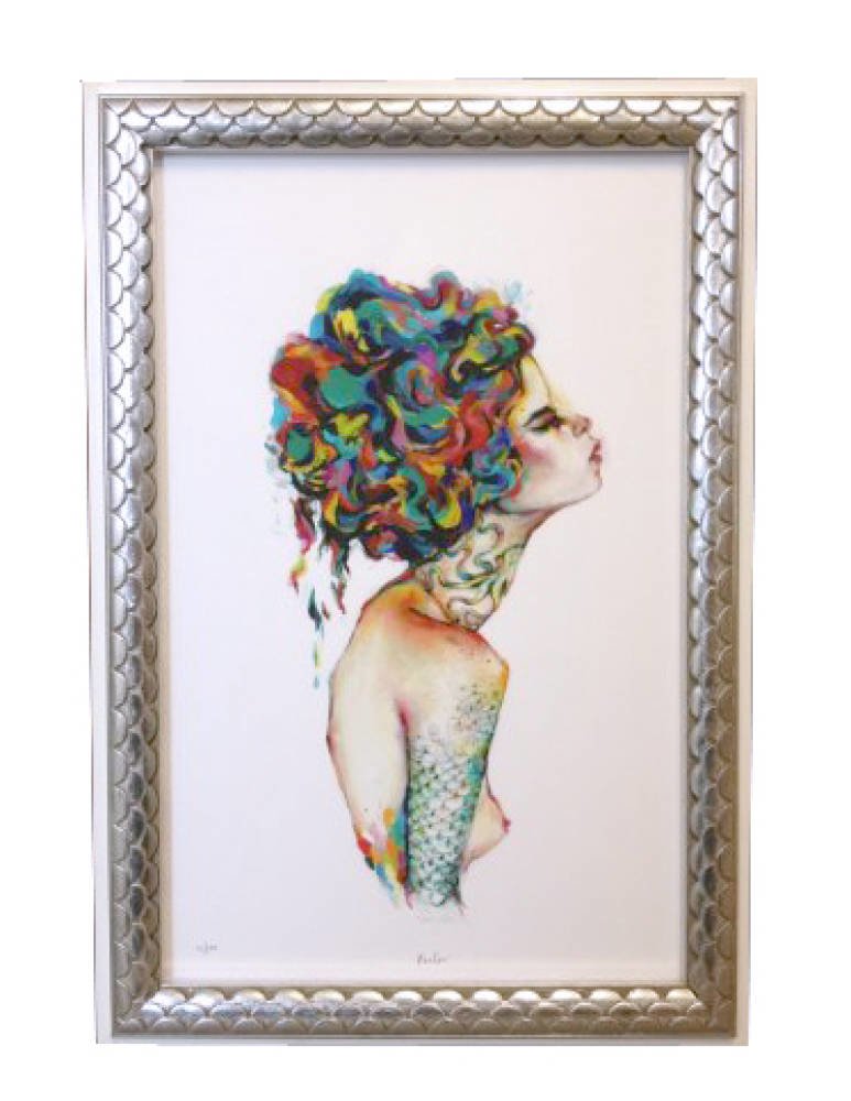 Mermaid san francisco santa catalina - Charmaine Olivia Avalon Limited Edition Print Framed in Silver Leaf Picture Frame