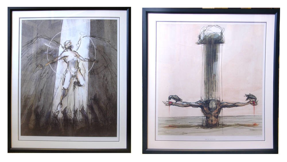 Derek Hess prints framed