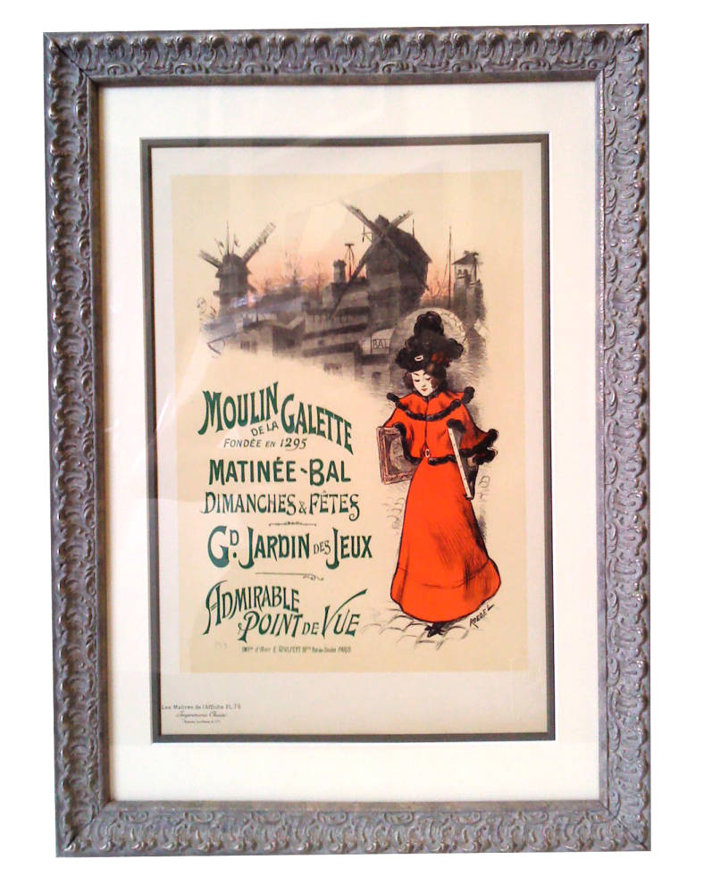 Antique frame Moulin de la Galette larson juhl - French poster framed
