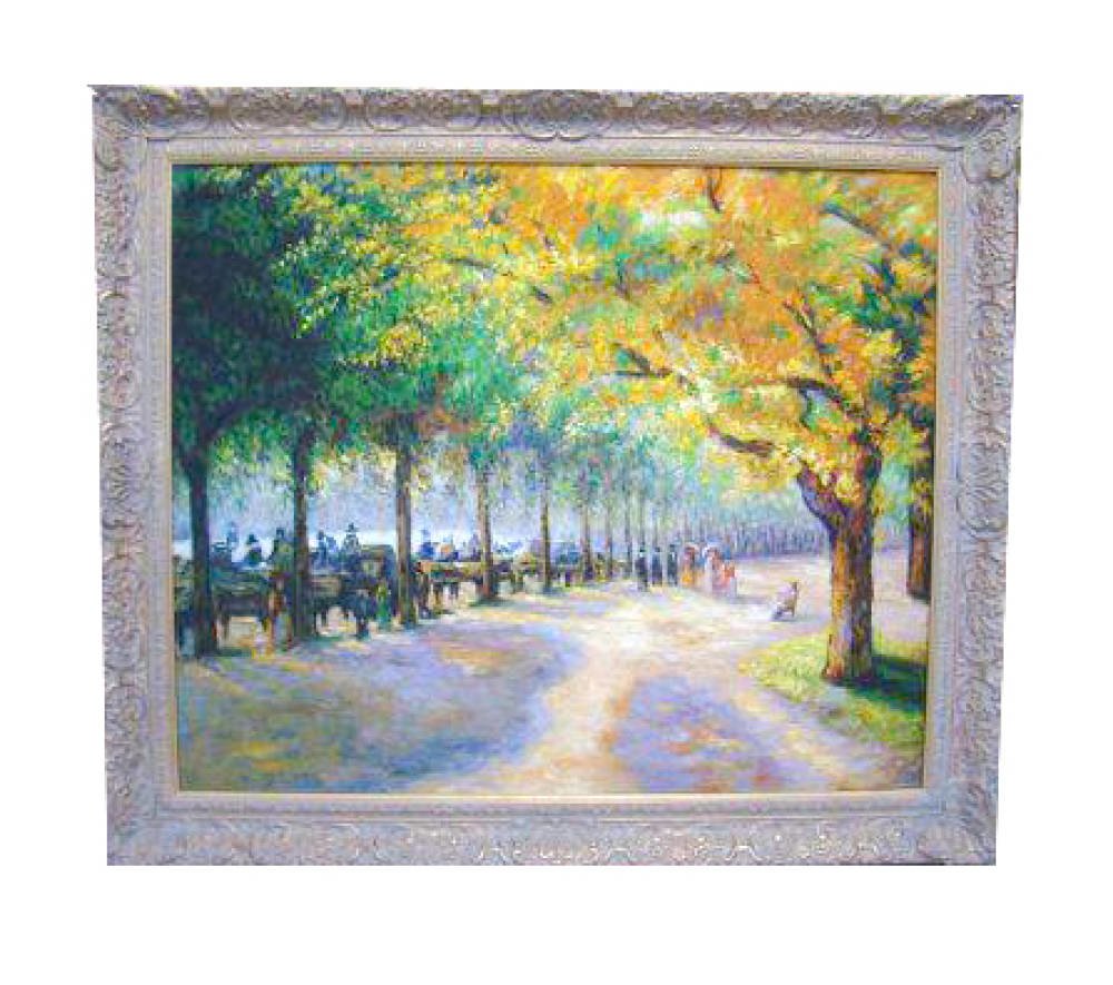 Gesso traditional traditional glue pissarro framed - Hyde Park Pissarro in Closed Corner Ornate Frame