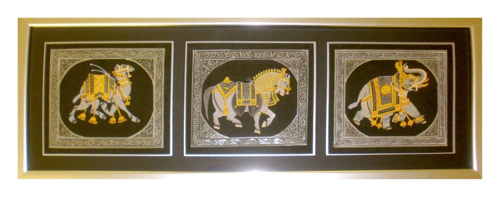 Multi aperture frame - Indian triptych framed