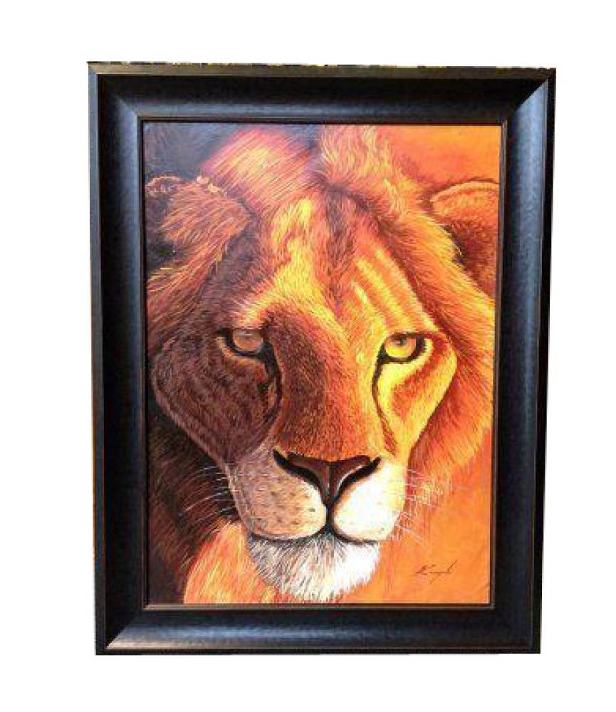 Oil Painting Framing - lion painting framed stretched painting frame ideas