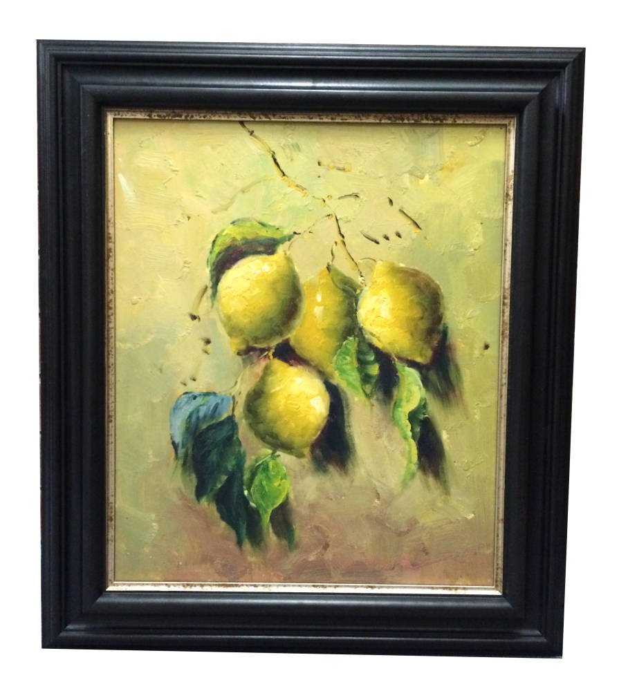Heavy black frame  905006 derbyshire framing - Lemons Still Life painting