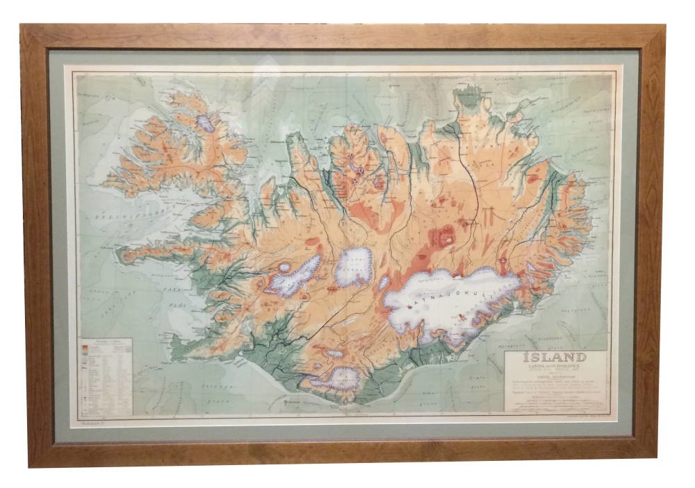 Map of Iceland framed
