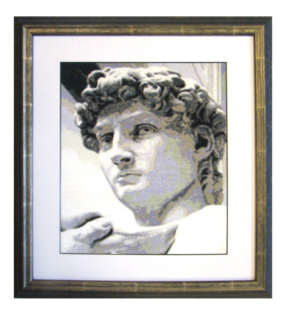 Cross stitch larson jhul etrusca black and white - Embroidery framing