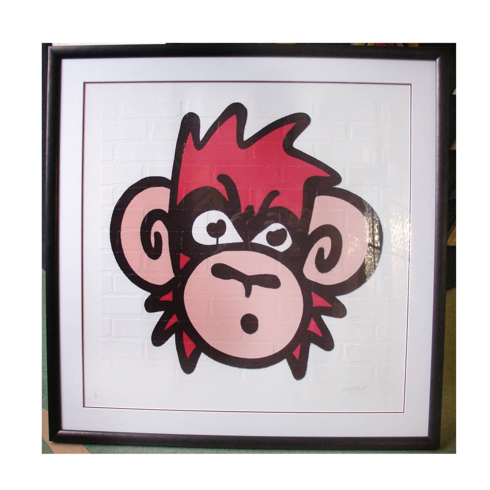 Double mount examples - Mighty Mo embossed print framed