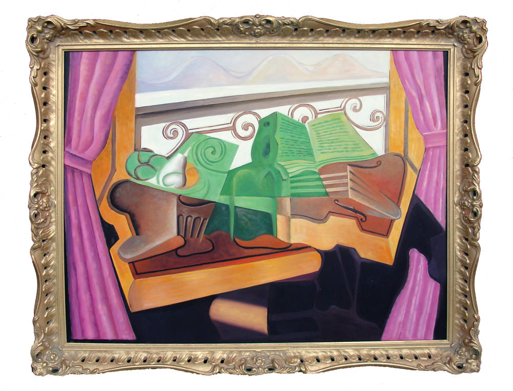 Bespoke ornate frames - Open Window Open Hills oil painting