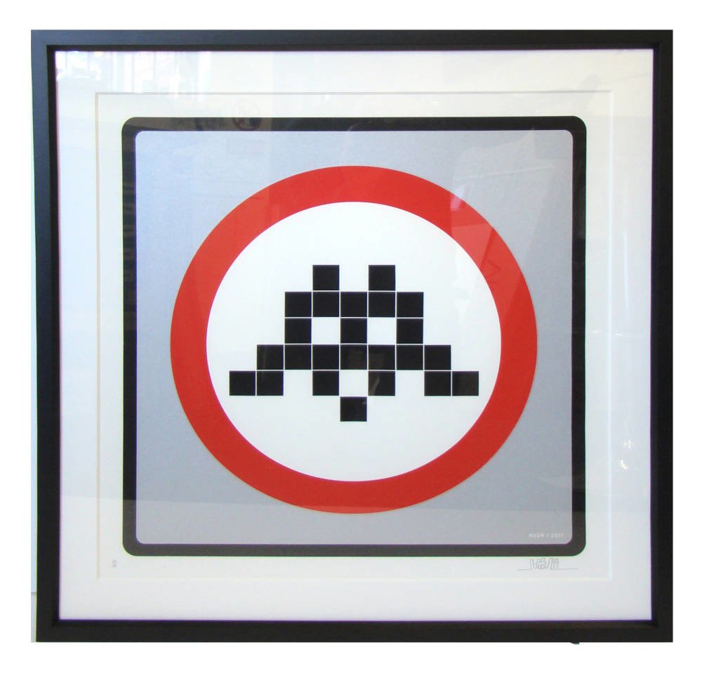 Space Invader print framed