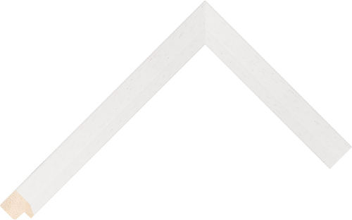 Corner sample of White Bevel Ayous Frame Moulding