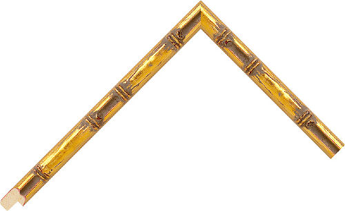 Corner sample of Gold Bamboo Perupuk Frame Moulding