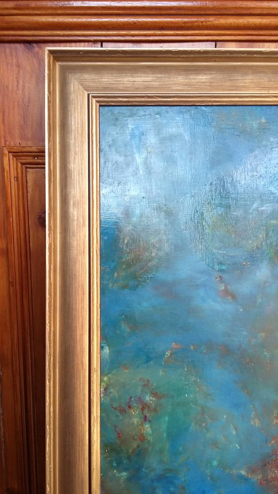 Abstract acrylic paintings framed