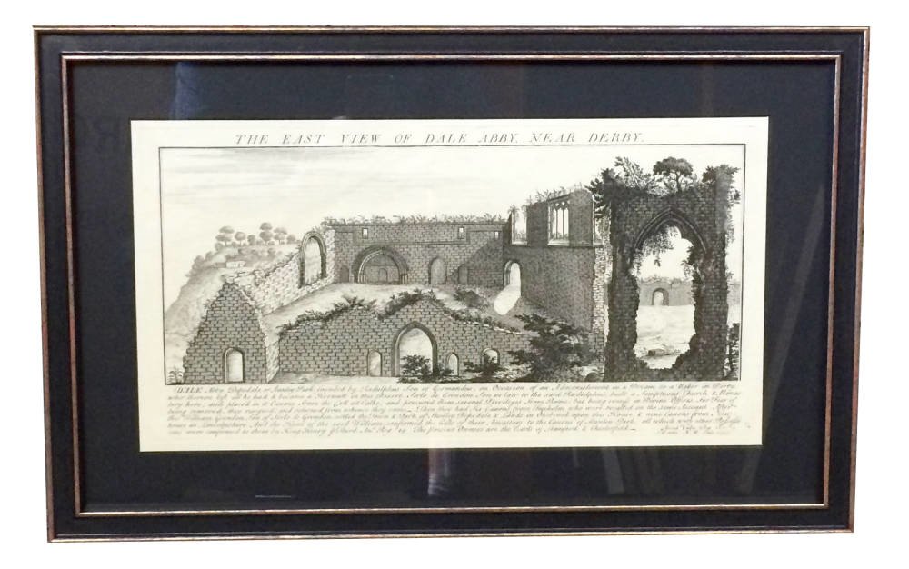 Antique sketch of Dale Abbey 