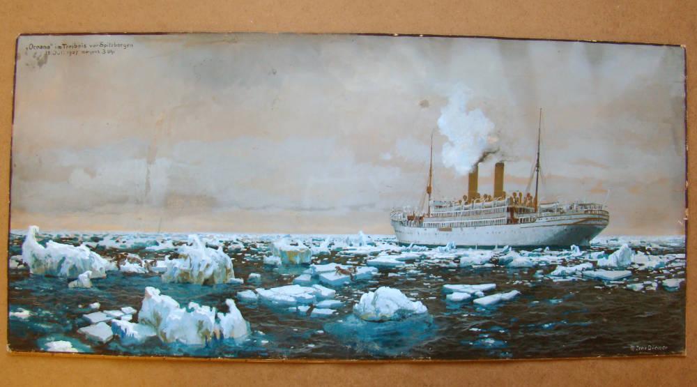 Arctic ship oil painting framed