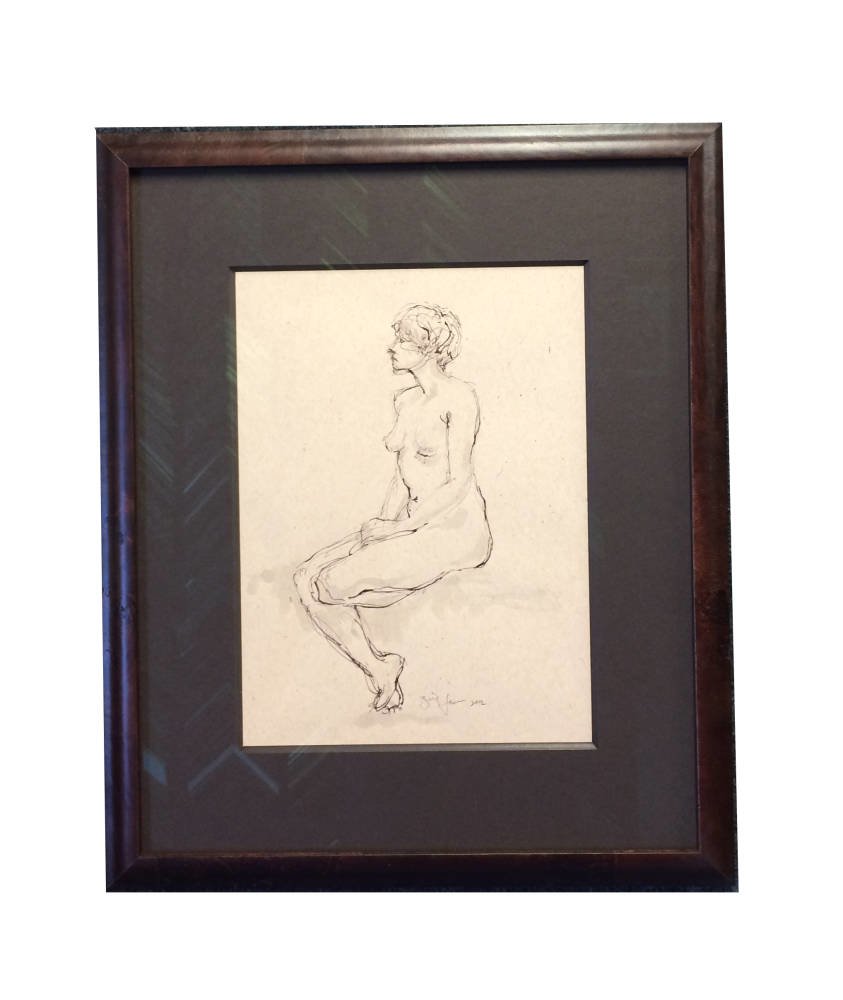 Framing ideas  - Ink sketch of a nude