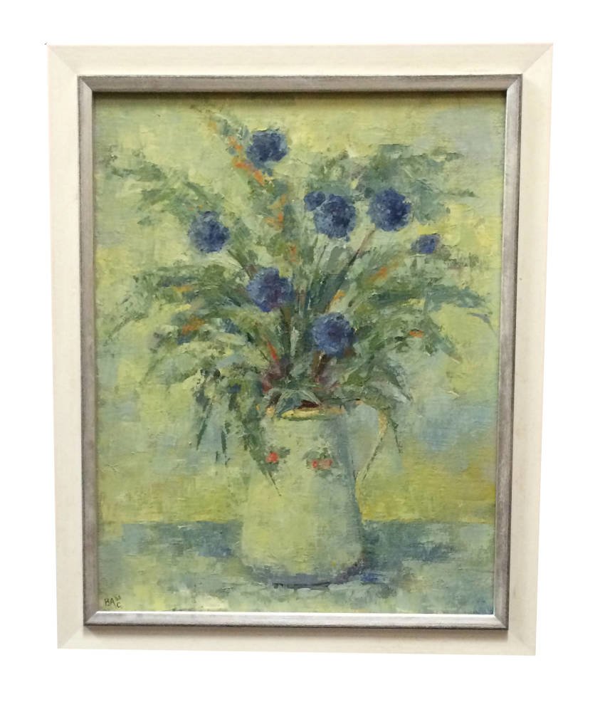 Oil painting framed - Still life flowers on board
