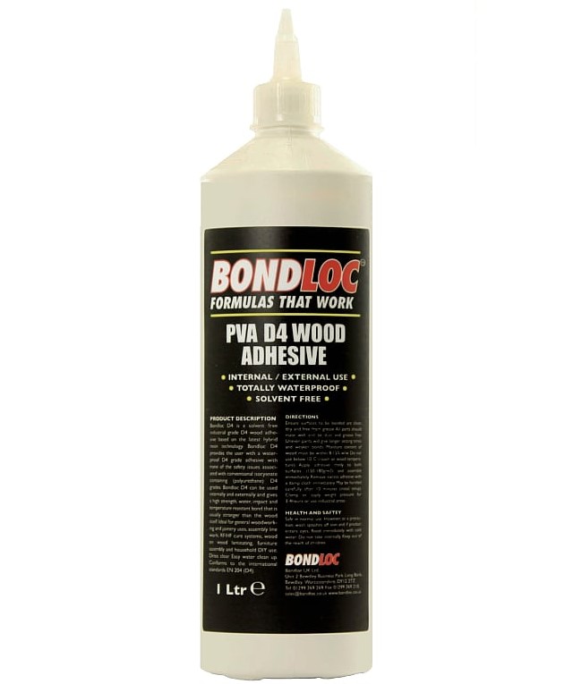 Ultra Strong D4 PVA Wood Adhesive Glue, 1 litre and 500ml Bottles