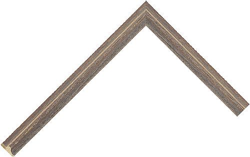 Corner sample of Gold+Grey Mountslip Pine & Spruce Frame Moulding