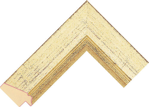 Corner sample of Gold Reverse Pine Frame Moulding