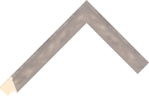 Corner sample of Grey+Silver Bevel Fir Frame Moulding