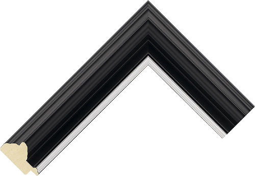 Corner sample of Black+Silver Scoop Ayous Frame Moulding