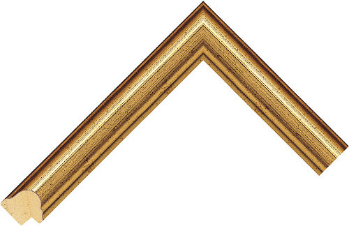 Corner sample of Gold Dome Obeche Frame Moulding