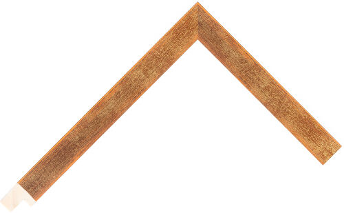 Corner sample of Dark Gold Flat Radiata Pine Frame Moulding