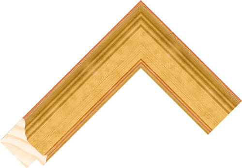 Corner sample of Warm Gold Spoon Taeda Pine Frame Moulding