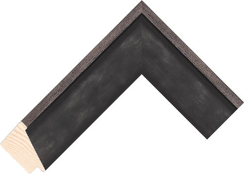 Corner sample of Black+Pewter Bevel Pine Frame Moulding