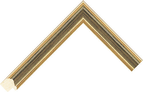 Corner sample of Gold+Green Spoon Ayous Frame Moulding
