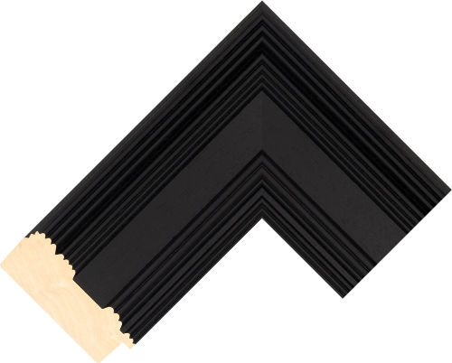 Corner sample of Black Ridged Flat Ayous Frame Moulding