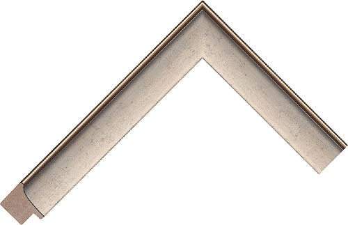 Corner sample of Silver Scoop Meranti Frame Moulding