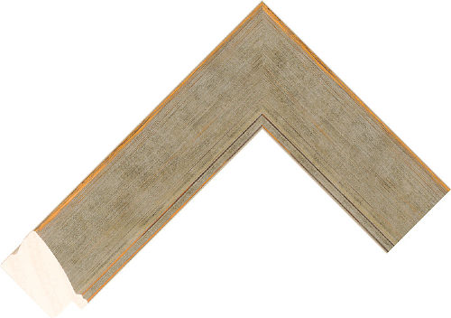 Corner sample of White Gold Cushion Taeda Pine Frame Moulding