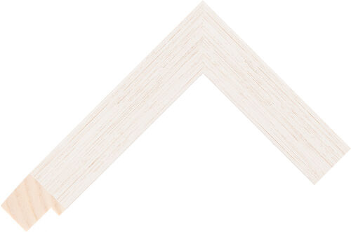Corner sample of Ivory Flat Radiata Pine Frame Moulding
