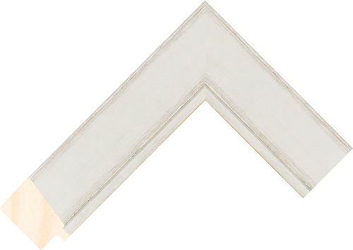 Corner sample of Silver Bevel Taeda Pine Frame Moulding