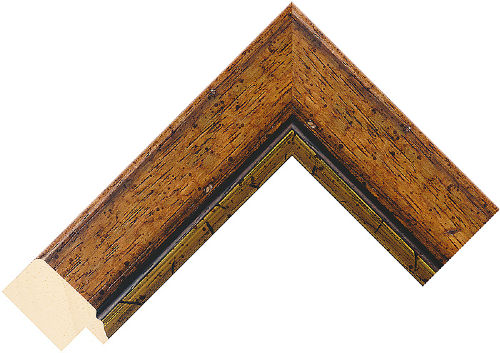 Corner sample of Medium Oak Flat Ayous Frame Moulding