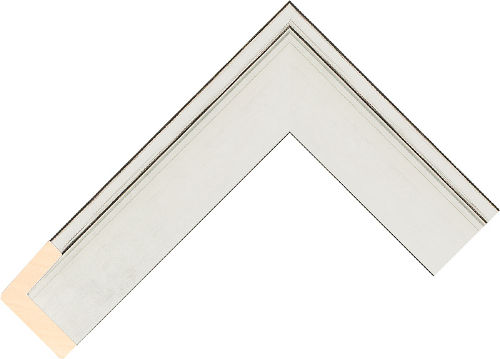 Corner sample of Silver Float Ayous Frame Moulding