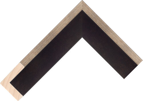Corner sample of Gold+Brown Float Radiata Pine Frame Moulding