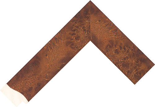 Corner sample of Walnut Reverse Bayur Frame Moulding