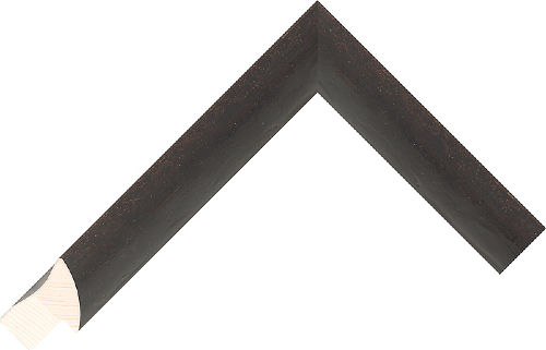 Corner sample of Black Umber Bevel Radiata Pine Frame Moulding