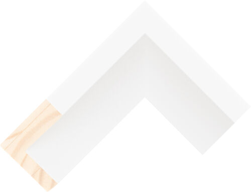 Corner sample of White Float Pine FJ Frame Moulding