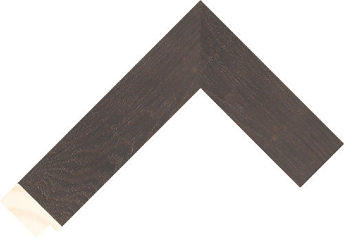 Corner sample of Ebony Flat Radiata Pine Frame Moulding