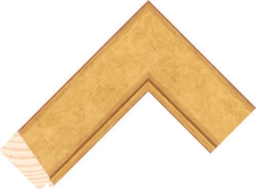 Corner sample of Gold Bevel Taeda Pine Frame Moulding