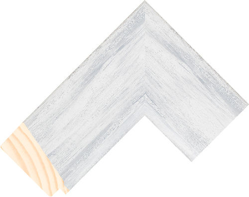 Corner sample of Grey Bevel Taeda Pine Frame Moulding