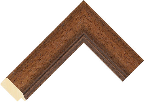 Corner sample of Medium Oak Flat Ayous Frame Moulding