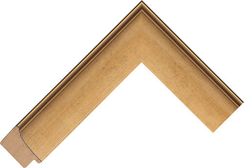 Corner sample of Gold Scoop Bayur Frame Moulding