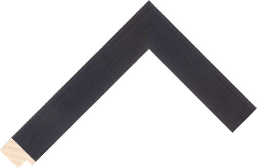 Corner sample of Black Flat Taeda Pine Frame Moulding