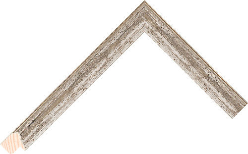 Corner sample of Silver Scoop Radiata Pine Frame Moulding