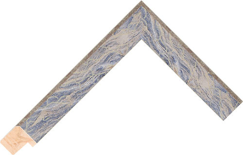 Corner sample of Blue Flat Pine Frame Moulding
