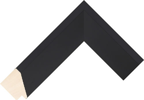 Corner sample of Black Bevel Ayous Frame Moulding